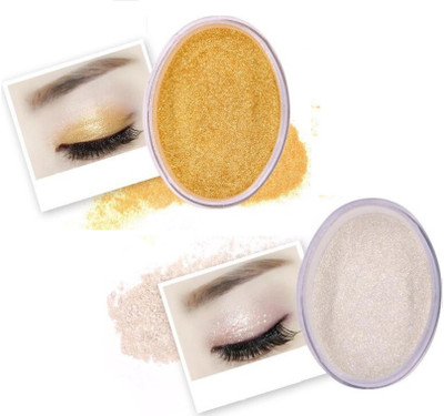 ADJD GOLD & SILVER 2 IN 1 GLITTER SHIMMER FINISH MULTI-USE LOOSE HIGHLIGHTER POWDER Highlighter(GOLD, SILVER)