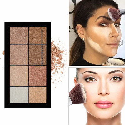 GABBU 8 SHIMMER & SHINY COLORS HIGHLIGHTER & BRONZER PALETTE Highlighter(multi Color)