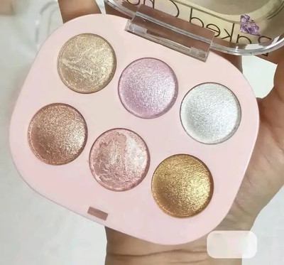 MYEONG Glow Baked Highlighter Palette Buildable - Long-Lasting Shimmer Highlighter(Multi Shade)