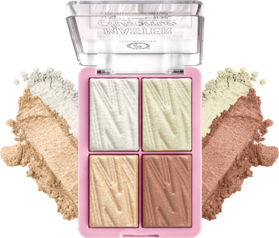 COLORS QUEEN Lightweight & Long Lasting Highlighter Palette for Face Makeup Highlighter(Multicolor - 10)