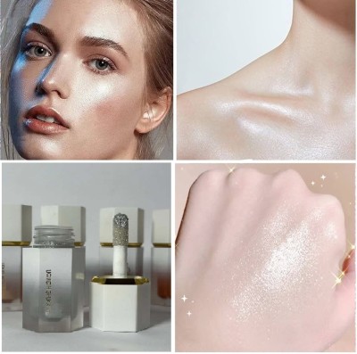 GFSU - GO FOR SOMETHING UNIQUE Face Body Waterproof Moisturizing Liquid Highlighter Makeup Glow Illuminator Highlighter(silver)