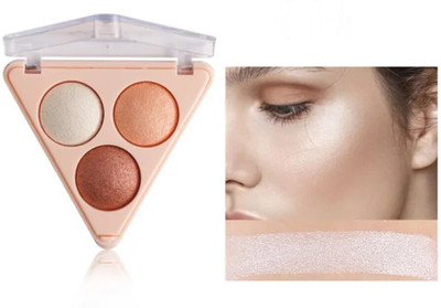 HSQ GlowBeam 3-in-1 Shimmer Highlighter Palette Highlighter(Multicolour)