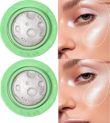 THTC Highly-Pigmented Powder Highlighter with Luminous Finish Highlighter(SILVER)