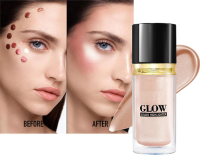Sheny SOFT SKIN FOR LIQUID HIGHLIGHTER, SHIMMER LOOK (PACK OF-1) 10 ML Highlighter(Metalic Gold)