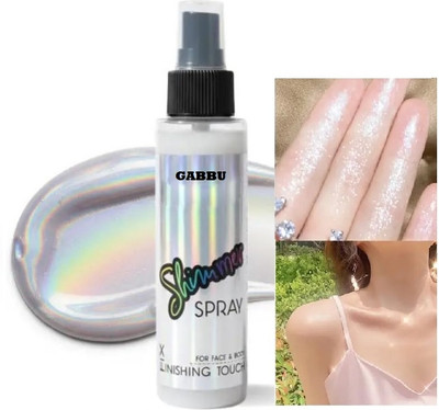 GABBU Smooth Easy To Use Highlighter Shimmer Glow Body Bronzer Silver Cream Spray Highlighter(silver)