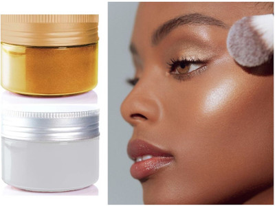 Jiwoo Body highlighter and waterproof and long lasting--comboo Highlighter(silver, gold)