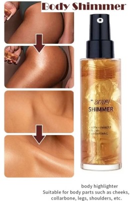 AFARAXIA Face & Body Makeup Smooth High Glossy Finish Liquid Body  Highlighter(GOLD)