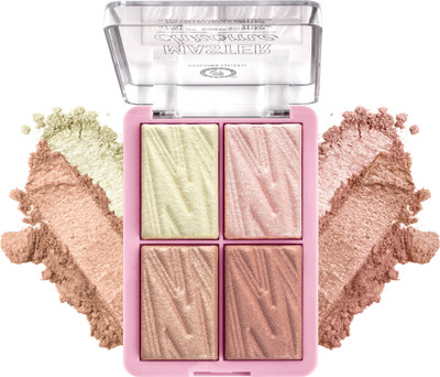 COLORS QUEEN 4 Shade Master Chrome Illuminating Glow Metallic Face Kit Highlighter Palette Highlighter(Multicolor 7)