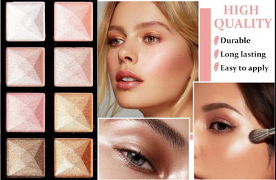 USBK Highlighter Palette | Ultra Blendable & Long Lasting Highlighter(MULTICOLOR)