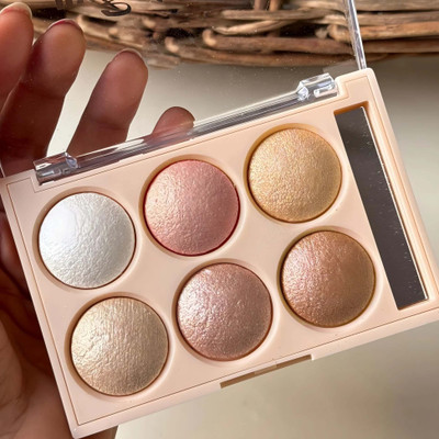 EVERERIN New 6 Shade illuminating and Blusher Palette  Highlighter(MULTISHADES)