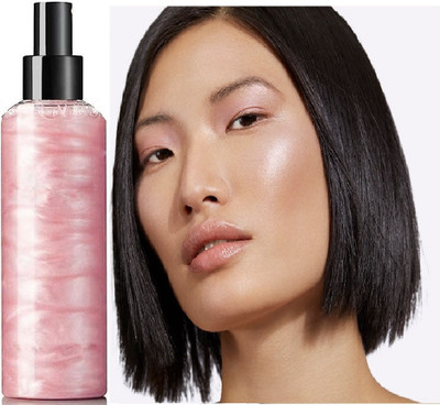 THTC PERFECT SHIMMERY FINISH SILVER BODY HIGHLIGHTER SPRAY Highlighter(PINK GLOW)