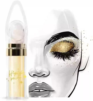 HUZURLU Shimmer Highlighter, Face and Body Highlighter Powder Stick Gold Makeup Highlighter(GOLD)