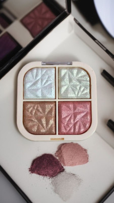 verellis 4-Color Shimmer Eyeshadow Palette – Long-Lasting, High-Pigment Glitter Shades Highlighter(Multicolor)