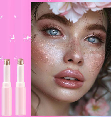 tanvi27 Combo Crystal Jelly Eye Shadow Stick, Multi-Use Shimmer Light copper  Highlighter(Light copper)