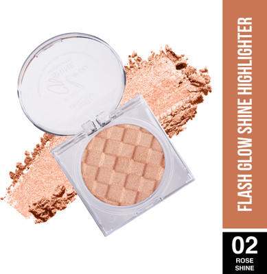 Hilary Rhoda Flash Glow Shine Highlighter | Superfine Particles | 3D Reflective Glow Highlighter(Rose Shine | Shade - 02)