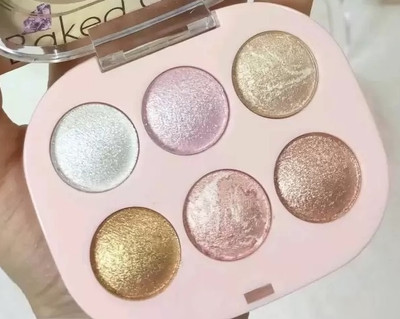 EVERERIN 6 shades Baked Highlighter Palette Buildable - long-lasting shimmer  Highlighter(multicolor)