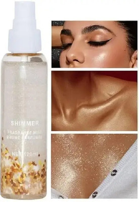GABBU Face And Body Gilitter Spray For Women And Girls Highlighter(Silver)