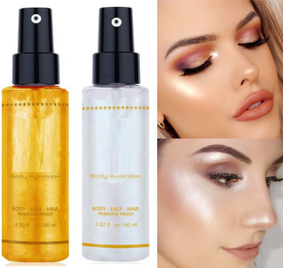 Emijun 3D Face And Body Whitening Shimmer Golden & Silver  Highlighter(MULTI COLOR)