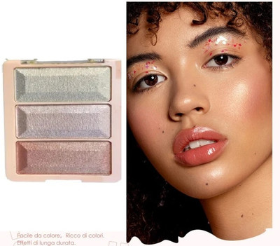 HUZURLU Professional Eyeshadow Palette in 3 Shades 11 g(MULTI COLOR)