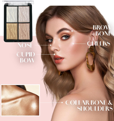 luzimaisa Highlighter Face Kit Shimmer Eyeshadow Palette Highlighter(Multicolor)