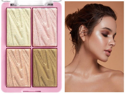 EVERERIN Simmer Powder Blusher and Highlighter Long lasting palette for Makeup Highlighter(multicolor)