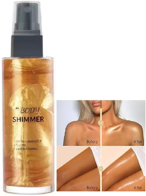 Jiwoo Use highlighter Spray, Face & Body Highlighting Makeup highlighter Highlighter(Gold)