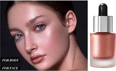 Vyomiris Ultra Smooth Shine Waterproof Face And Body Liquid  Highlighter(PINK)