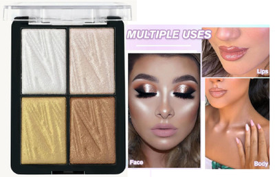 YAWI Ultimate Shimmer Highlighter Blusher Palette With Easy-To-Blend Formula Highlighter(Multicolour)