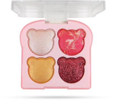 RED4 Photo Ready 4in1 Palette|Highlighter|Blusher|Shimmer & Glitter Eyeshadow Palette Highlighter(Multicolor-03)