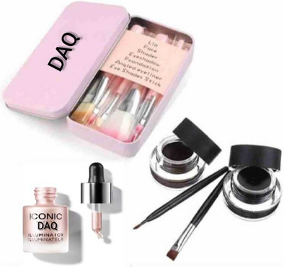DAQ Iconic Highlighter Illuminator Liquid with 2pcs Liquid Gel Eyeliner(1 Items in the set)