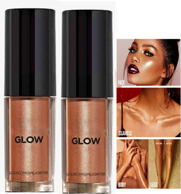 Emijun LIQUID HIGHLIGHTER FOR MAKEUP FOR ALL INDIAN SKIN TONE COMBO Highlighter(COPPER)