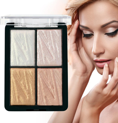 Sheny 4 Color illuminating Backed Highlighter Easy-to-blend Formula  Highlighter(MULTICOLOR)