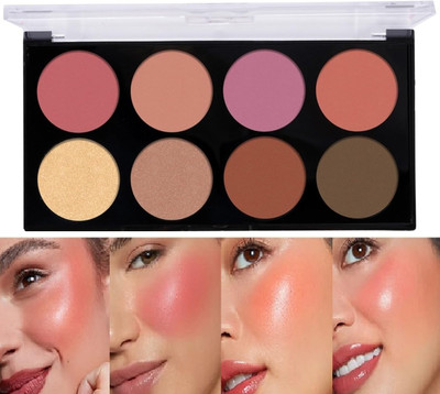 luzimaisa Korean Blusher with Highlighter and Contour Palette(Multicolor)
