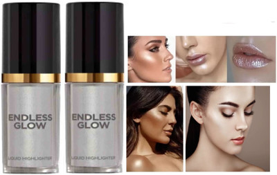 Emijun Liquid Highlighter Radiant and Long-Lasting Silver highlighter COMBO Highlighter(SILVER)