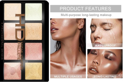 USBK SHIMMER HIGHLIGHTER PALETTE FOR BEST MAKEUP LOOK Highlighter(MULTI-COLOR)
