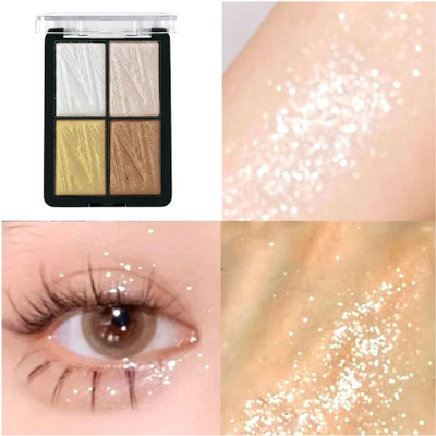 REIMICHI 4 Colour Highlighter Palette Blendable & Long Lasting Highlighter(MULTICOLOR)