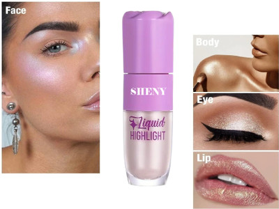Sheny face Liquid Highlighter For Face Makeup Liquid With Dewy Finish silver shimmer Highlighter(shimmer silver highlither)