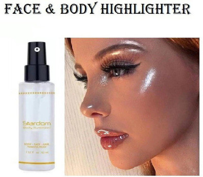 YAWI Smooth Shimmer Glow Body Bronzer Smoky Silver Cream Spray Highlighter(SILVER)