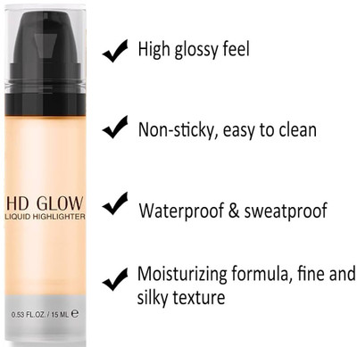 THTC HD glow golden liquid highlighter Ultra Smooth Makeup Base Highlighter(GOLDEN)