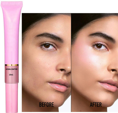 ADJD Highlighter puff Liquid Highlighter For Face Makeup Illuminating Rose gold Highlighter(Rose gold)