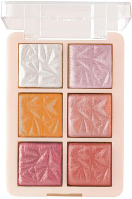 Jiwoo 6 Shades Shimmer Baked Highlighter Palette Highlighte Highlighter(multicolor)