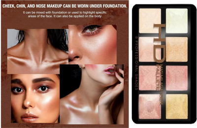 Herrlich 8 Multishades Long Wear Highlighter Palette Highlighter(MULTICOLOR)
