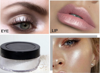 JANOST Loose Highlighter Powder Glow Shimmering Glitter Highlighter(SILVER)
