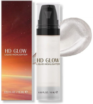 nuvya HD Glow Liquid Highlighter – 15ml, Lightweight & Radiant, Waterproof Formula Highlighter(Silver)