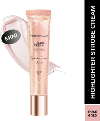FACES CANADA Strobe Cream Mini - 18ml |Instant Illumination | Primer + Moisturizer + Highlighter(Rose Gold)
