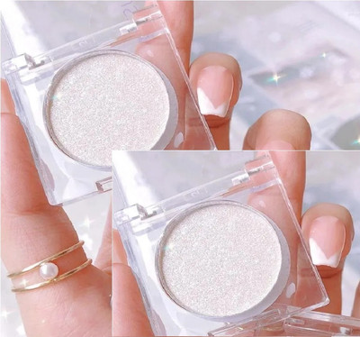 WOONGMI Highlighter Palette Makeup Iluminador - Glow Bronzer Powder Kit With Mirror Highlighter(White)