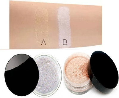 Aylily HIGH QUALITY SHIMMERRY SHINE WHITENING SHIMMER LOOSE GOLD & SILVER Highlighter(Gold, Silver)