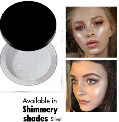 Amaryllis Glitter eye Shadow Highlighter Silver Face Loose Powder Highlighter(Silver)
