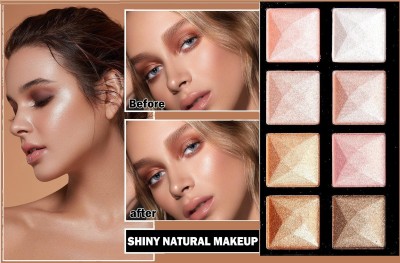 NADJA Palette Shimmer Highlighter Powder Suit All Skin Highlighter(MULTI COLOR)