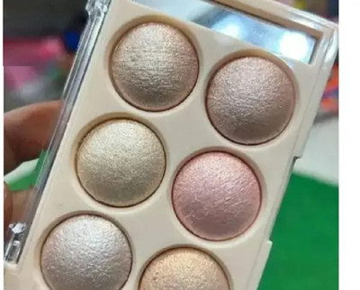 HUZURLU Highly-Pigmented Powder Highlighter with Luminous Finish Highlighter(MULTICOLOR)